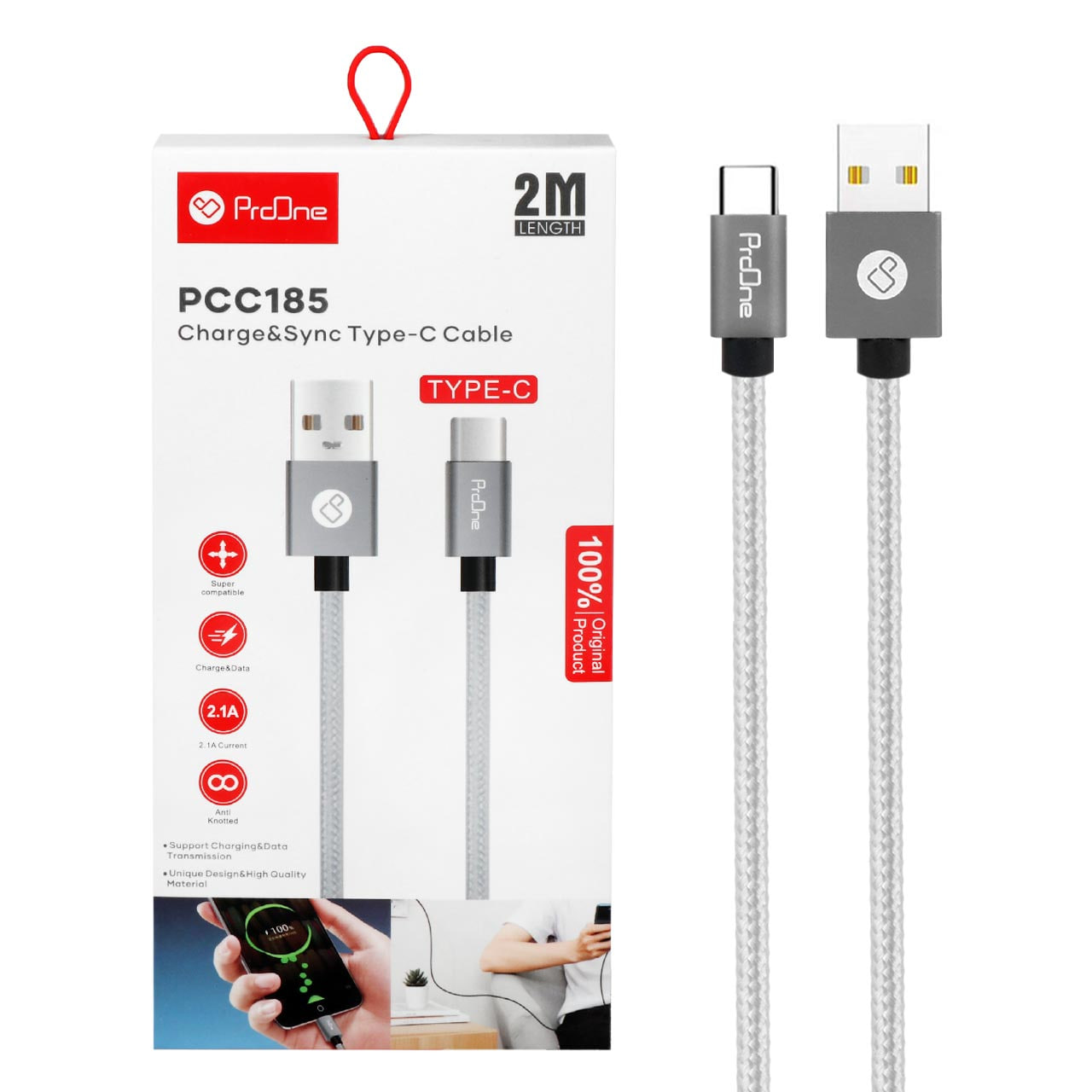 کابل شارژ 2 متری ProOne Type C