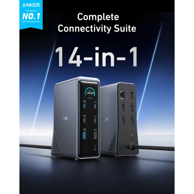 هاب شارژر رومیزی ANKER مدل A83B62A1 160W - مشکی