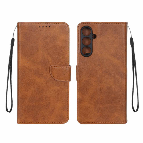 کیف چرمی موبایل مگنتی محافظ لنزدار Samsung Galaxy A16 - عسلی