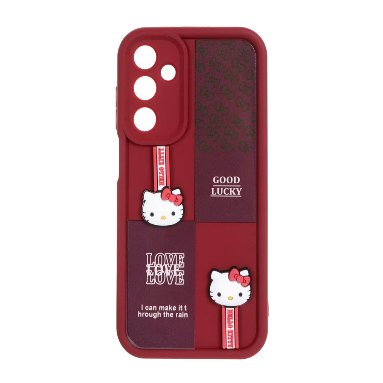 قاب Solid Case عروسکی Hello Kitty مدل Samsung Galaxy A25 5G - زرشکی