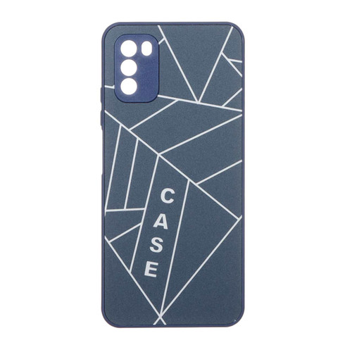 قاب طرح PVD هندسی محافظ لنزدار Xiaomi Poco M3 - سرمه ای