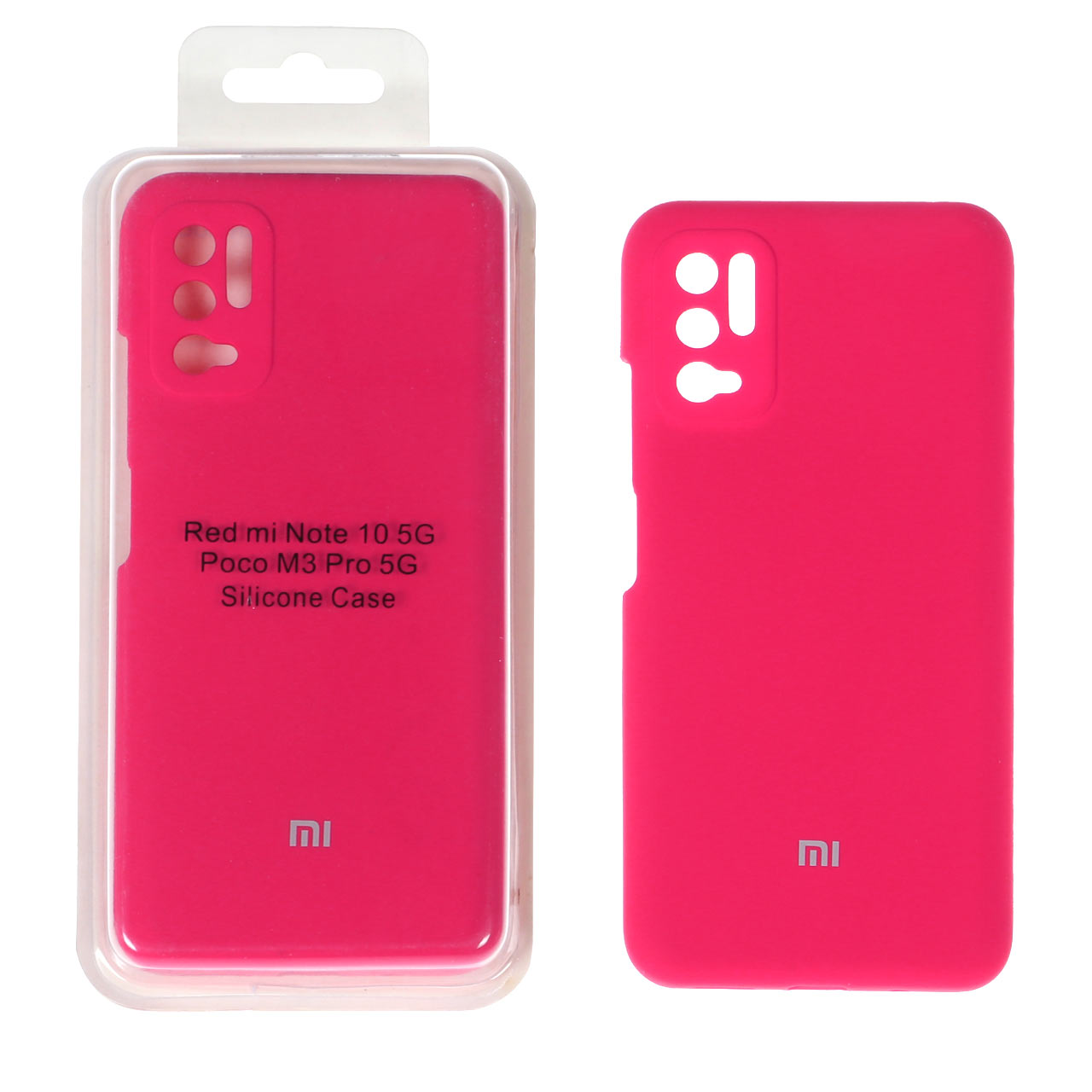 قاب سیلیکونی پاک کنی محافظ لنزدار Xiaomi Redmi Note 10-5G / Poco M3 Pro - سرخابی فانتزی کد 2 (پک دار)